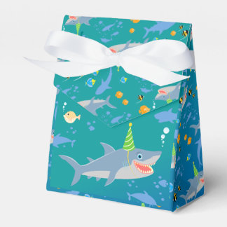 Smiling shark under the sea boy Birthday Party Favour Box