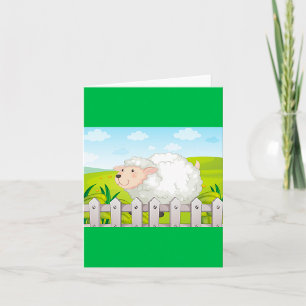 Smiling Sheep in Sunny Countryside Card