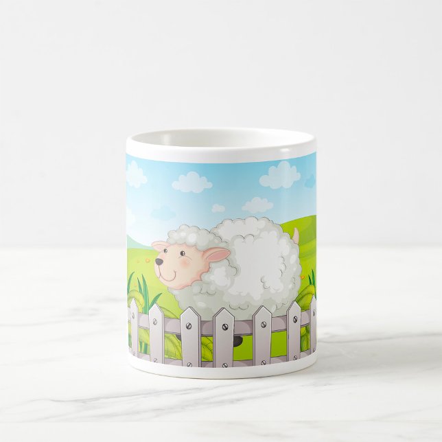 Smiling Sheep in Sunny Countryside Coffee Mug (Creator Uploaded)