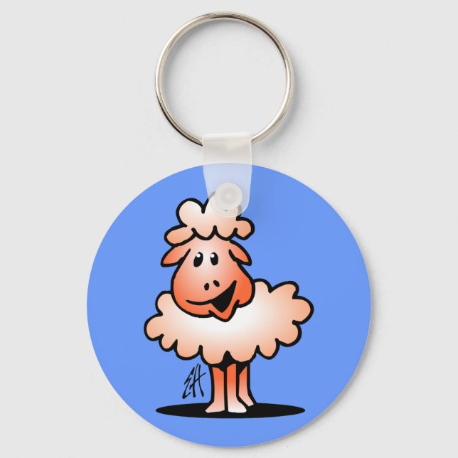 Smiling Sheep Key Ring (Front)