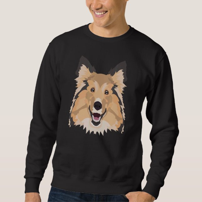Smiling Shetland Sheepdog Sweatshirt (Front)