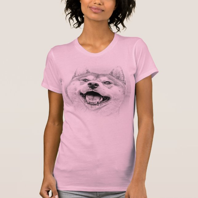 Smiling Shiba Inu dog T-Shirt (Front)