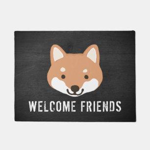 Smiling Shiba Inu Face Custom Cute Dog Doormat