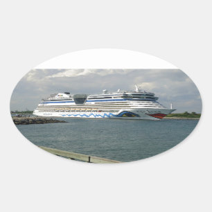 Smiling Ship Oval Sticker