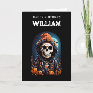 Smiling Skeleton Getting Old Birthday Card