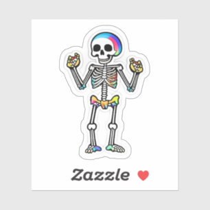 Smiling Skeleton Halloween Rainbow Colours