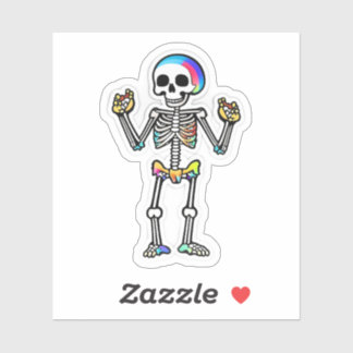 Smiling Skeleton Halloween Rainbow Colours