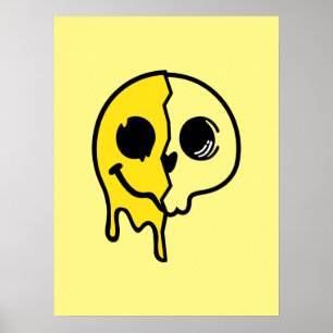Smiling Skull Face Poster
