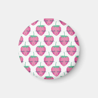 Smiling sleeping strawberries, cute pattern. magnet