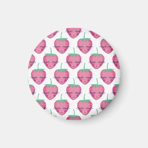 Smiling sleeping strawberries, cute pattern. magnet
