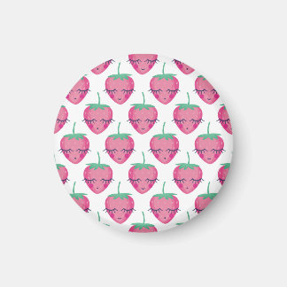 Smiling sleeping strawberries, cute pattern. magnet