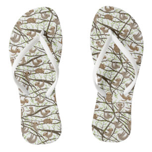 Smiling Sloth Pattern Jandals