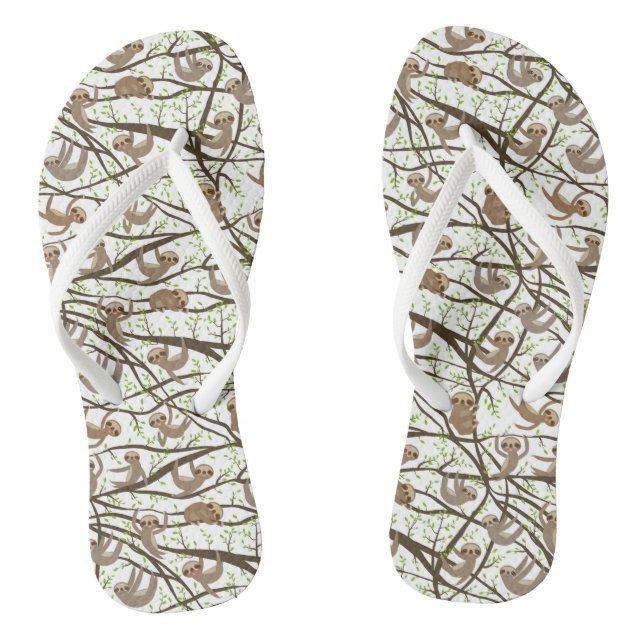 Smiling Sloth Pattern Jandals (Footbed)