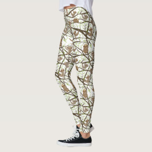 Smiling Sloth Pattern Leggings