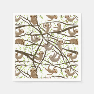 Smiling Sloth Pattern Napkin