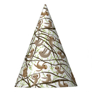 Smiling Sloth Pattern Party Hat