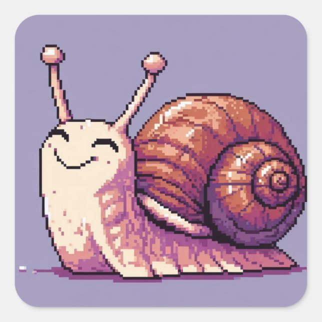 Smiling Snail Square Sticker (Front)