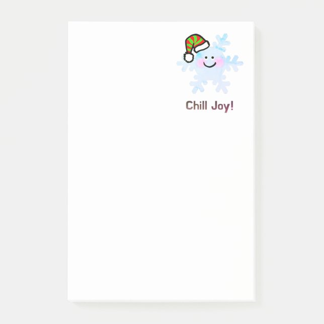 Smiling Snowflake Holiday Cheer Post-it Notes (Front)