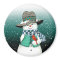 Smiling Snowman, Cardinal in a Snowstorm Magnet
