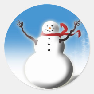 Smiling Snowman Christmas Cards Envelope Stickers