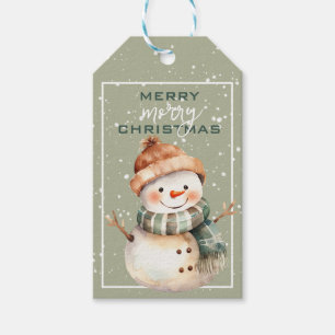 Smiling Snowman Christmas Gift Tag