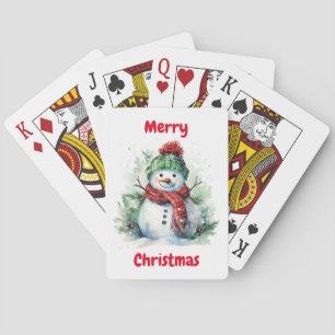Smiling Snowman Classic Playing Cards