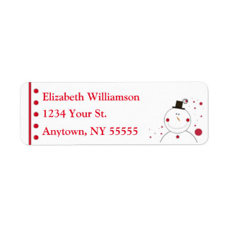 Smiling Snowman Custom Name and Address Labels