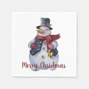 Smiling Snowman Customisable Napkin