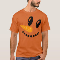 Smiling Snowman Face Carrot Nose Funny Snow Man Wi