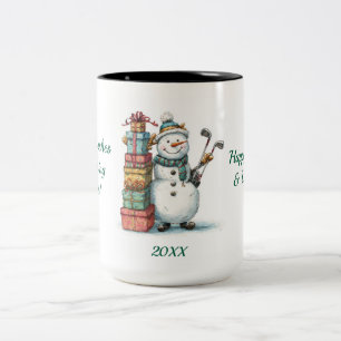 Smiling Snowman Holiday Mug – Original Cartoon