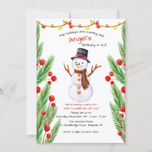Smiling Snowman Invitation