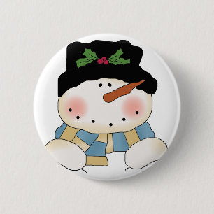 Smiling  Snowman Tshirts and Gifts 6 Cm Round Badge