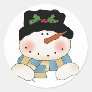 Smiling Snowman Tshirts and Gifts Classic Round Sticker