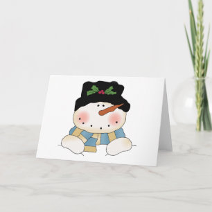 Smiling  Snowman Tshirts and Gifts Holiday Card
