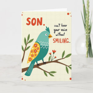 Smiling Son Miss You Bird Card