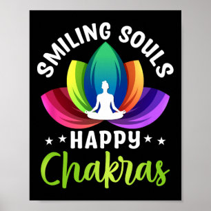 Smiling Souls Happy Chakras Spiritual Meditation Poster