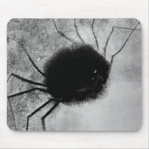 Smiling Spider by Odilon Redon, Vintage Halloween Mouse Pad