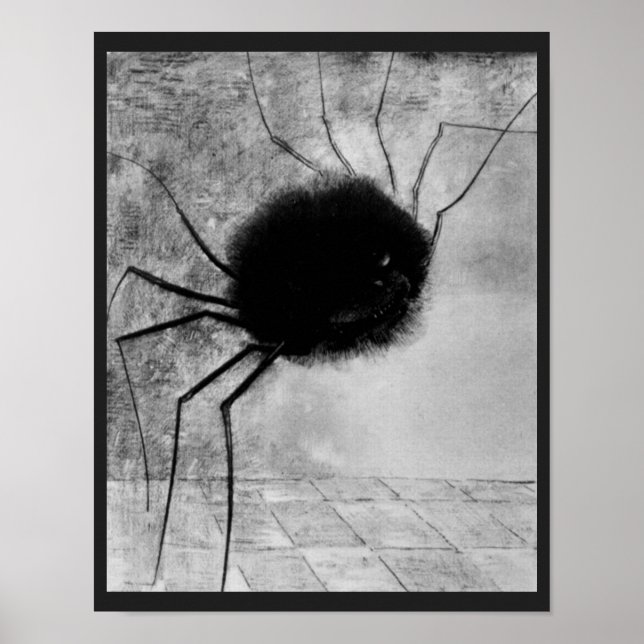 Smiling Spider by Odilon Redon, Vintage Halloween Poster (Front)