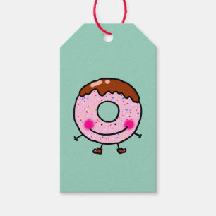 Smiling Sprinkle Donut Character Art Gift Tags