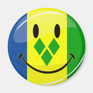 Smiling St. Vincent and Grenadines Flag Magnet