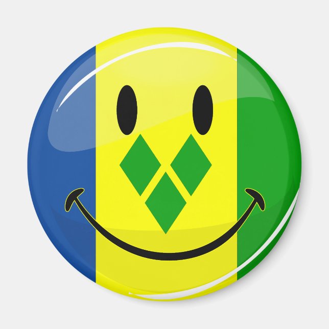 Smiling St. Vincent and Grenadines Flag Magnet (Front)
