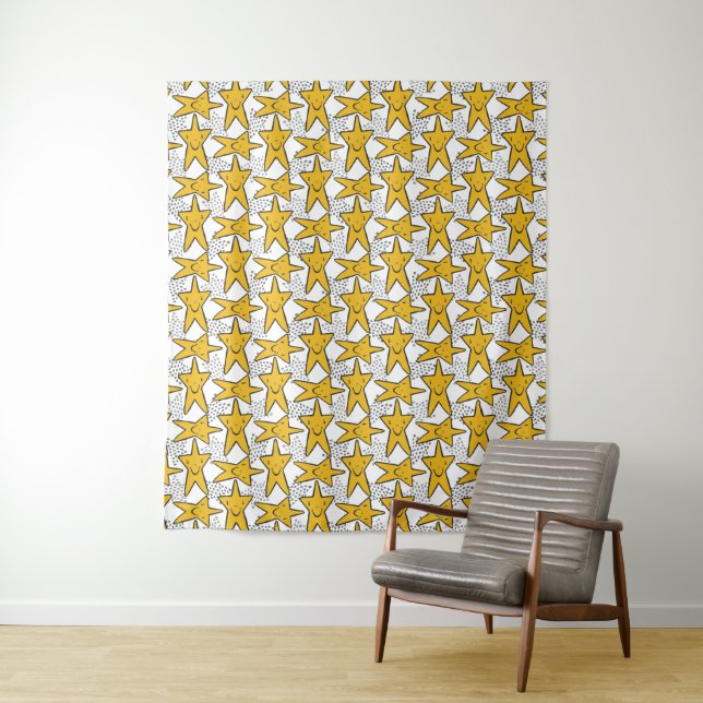 Smiling Stars Pattern tapestries (In Situ)