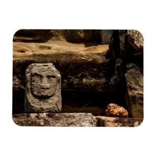 Smiling Stone Totem Cambodia - Canvas Wall ART Magnet