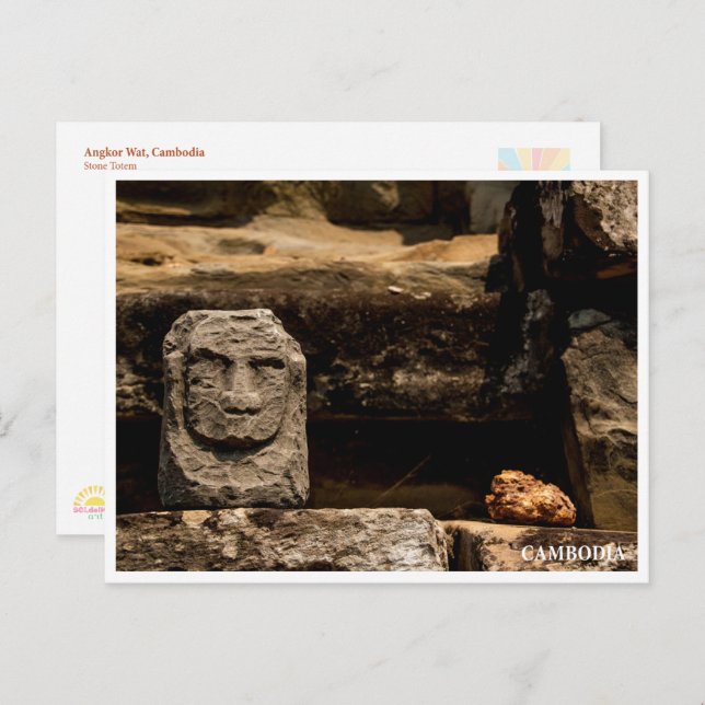 Smiling Stone Totem Cambodia – Postcard (Front/Back)