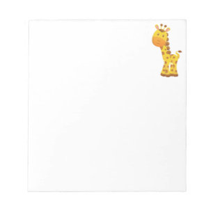 Smiling Stylised Cartoon Giraffe Notepad