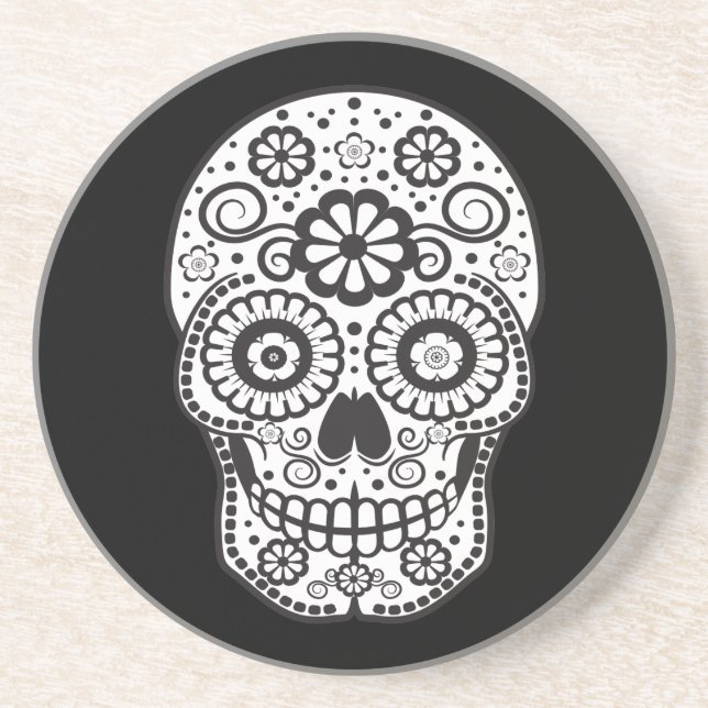 Smiling Sugar Skull Coaster (Front)