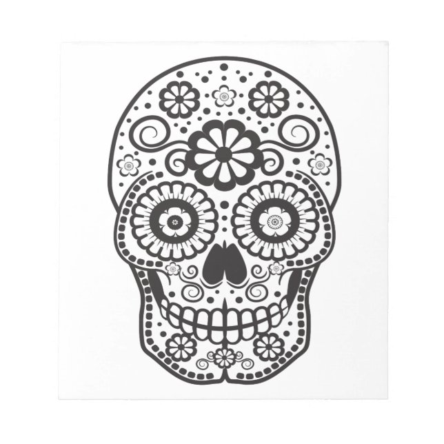Smiling Sugar Skull Notepad (Front)