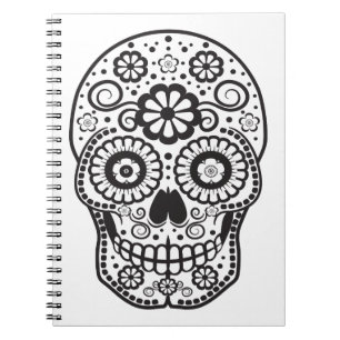 Smiling Sugar Skull Spiral Notebook