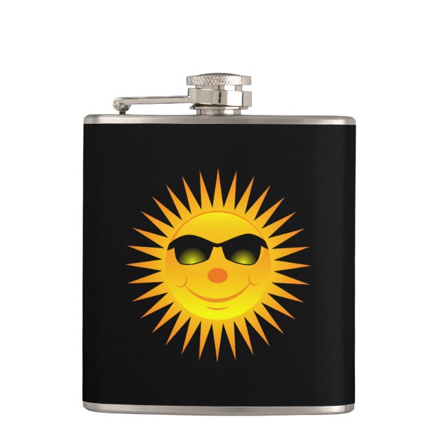 Smiling Summer Sun Hip Flask (Front)