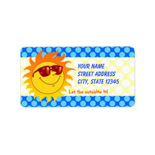 Smiling Summer Sun Label